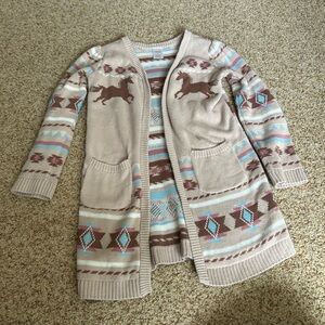 Gymboree girls western horse cardigan